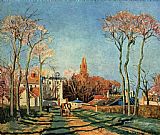 Entree du village de Voisins 1872 by Camille Pissarro